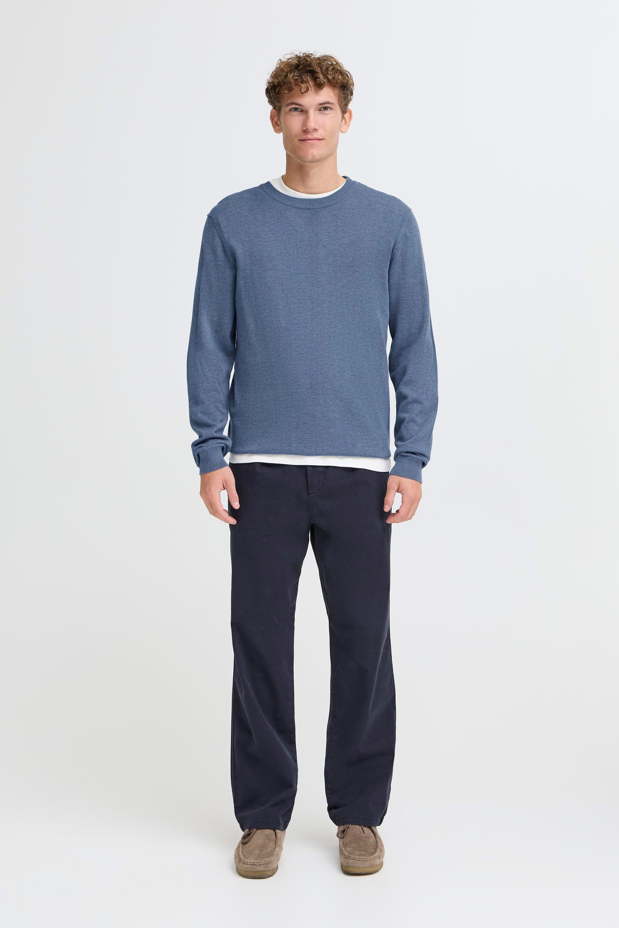 Casual Friday Strickpullover CFBells Basic Rundhals Pullover