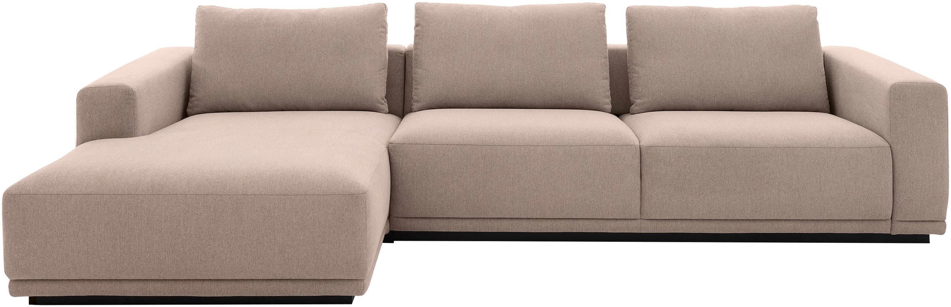 Musterring Ecksofa JustB! PM200, mit Holzrahmen in schwarz, 2 Teile, Anreihsofa rechts & Longchair links, mit Armlehnen, inkl. Rückenkissen