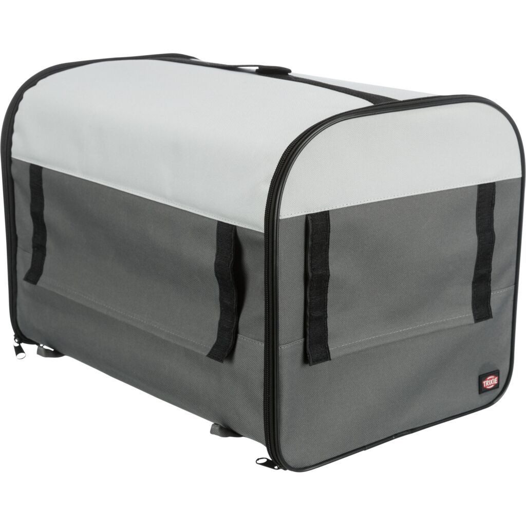 TRIXIE Hunde-Transportbox Hundebox Basic - dunkelgrau/hellgrau - 32 × 32 × 47 cm