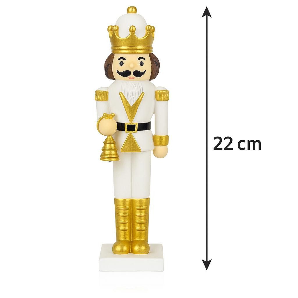 RIFFELMACHER & WEINBERGER Christbaumschmuck Deko-Nussknacker Figur - Weiß-Gold, 22 cm - Weihna
