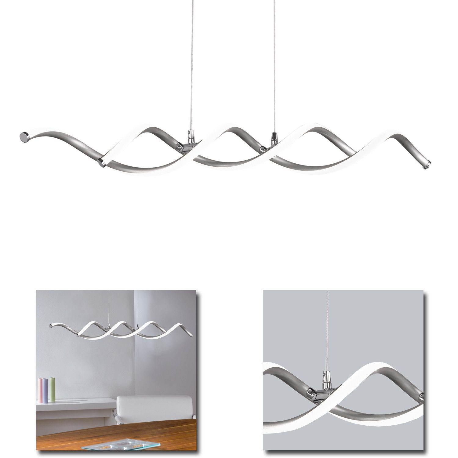 Home4Living Pendelleuchte Pendelleuchte Pendellampe 2flg Hängelampe LED Ess günstig online kaufen