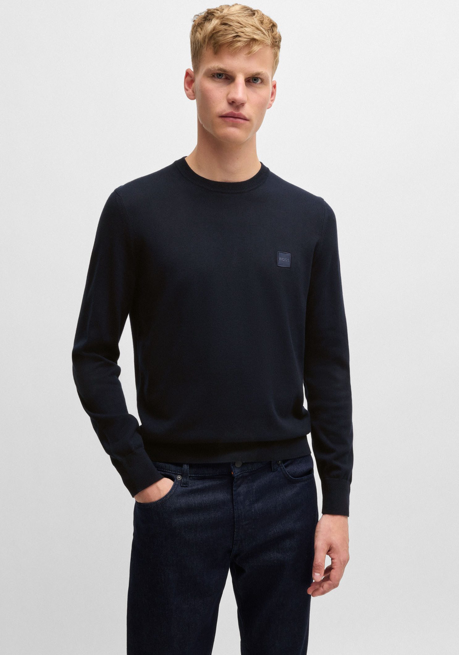 BOSS ORANGE Strickpullover Kanovano mit Rundhalsausschnitt günstig online kaufen