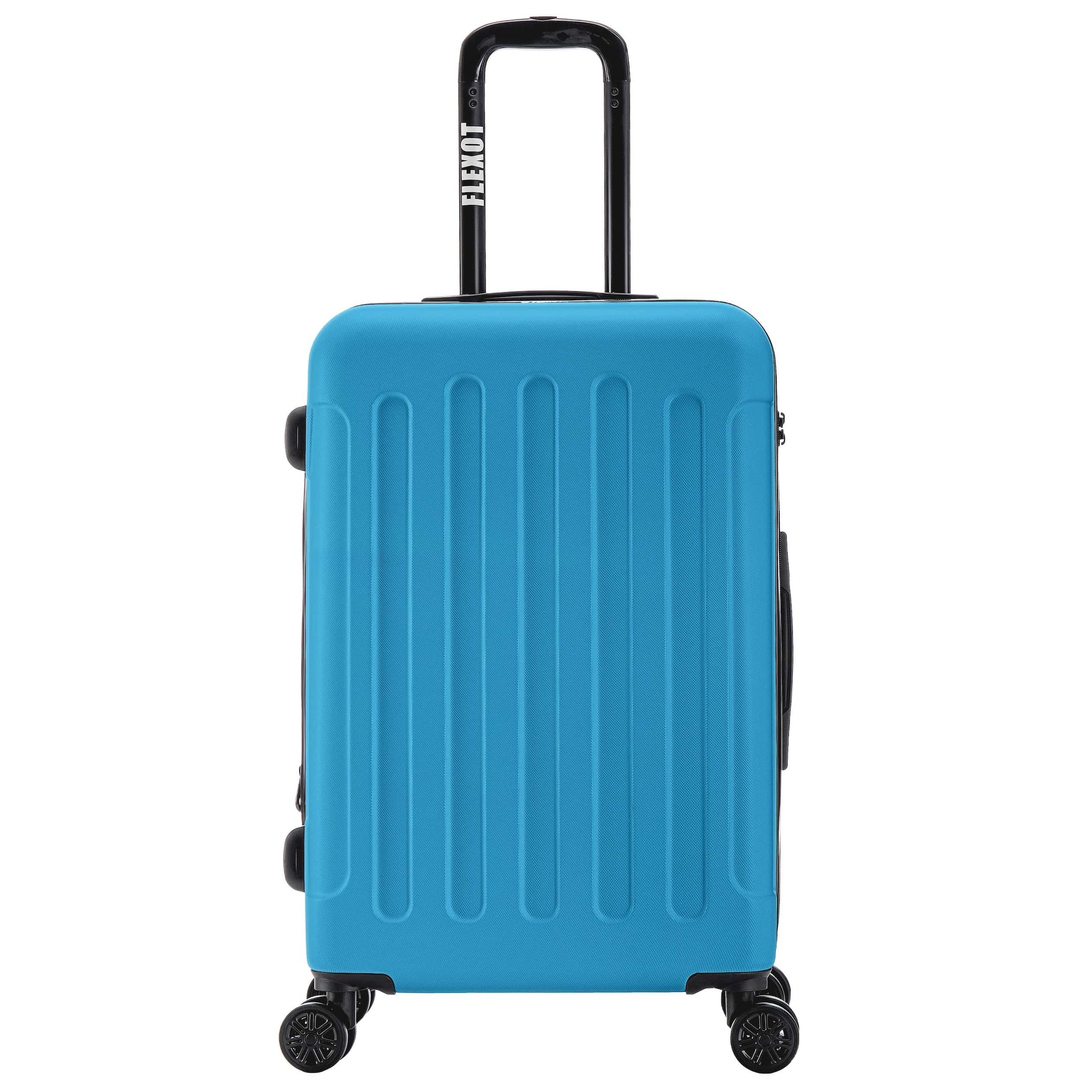 Flexot Hartschalen-Trolley F-3045 (Gr. M, L, XL) – Kofferset – ABS-Hartschale, 4 Rollen, Robuster und moderner Koffer mit vier 360° Rollen und Zahlenschloss