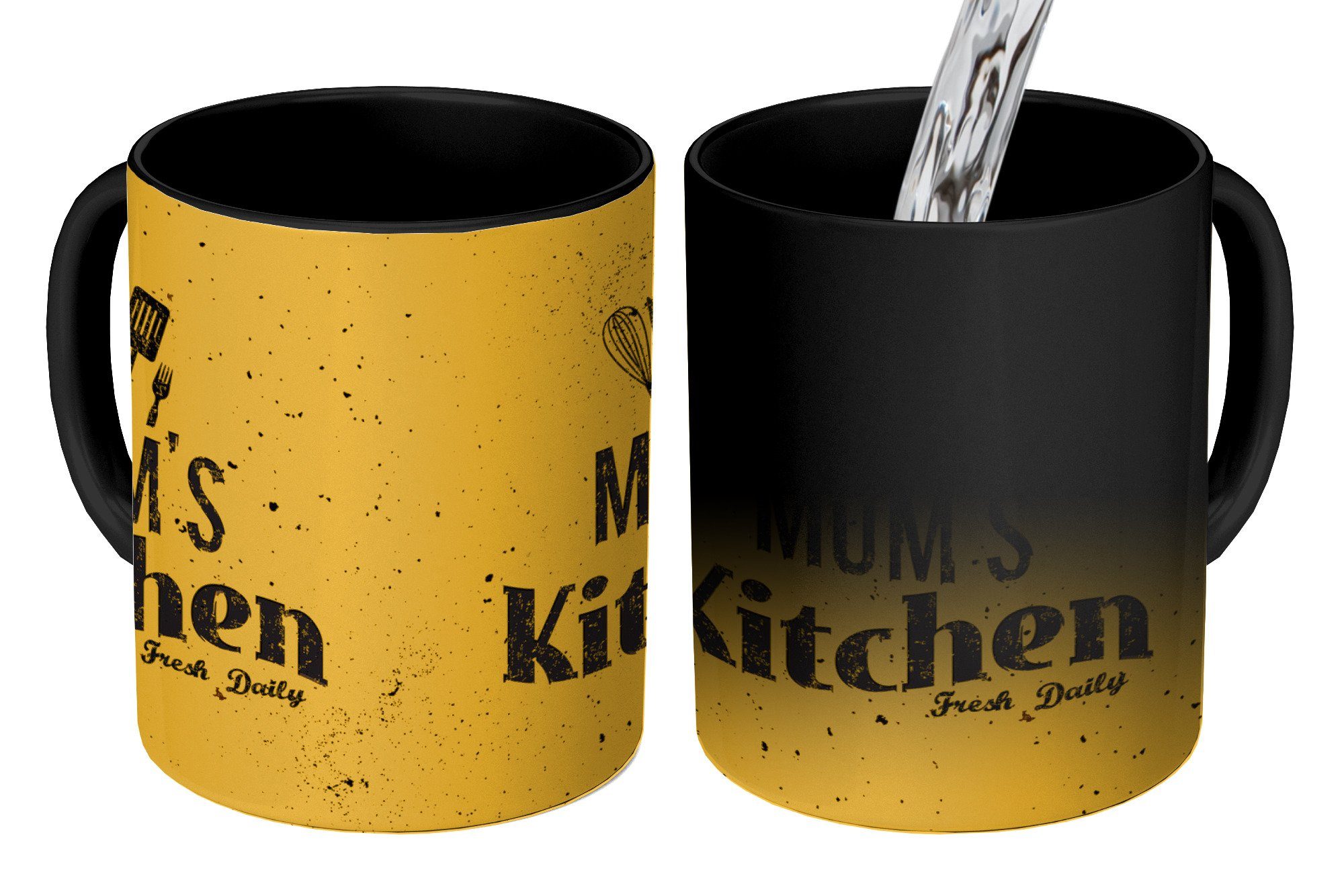 MuchoWow Tasse Küche - Mutter - Vintage, Keramik, Farbwechsel, Kaffeetassen, Teetasse, Zaubertasse, Geschenk