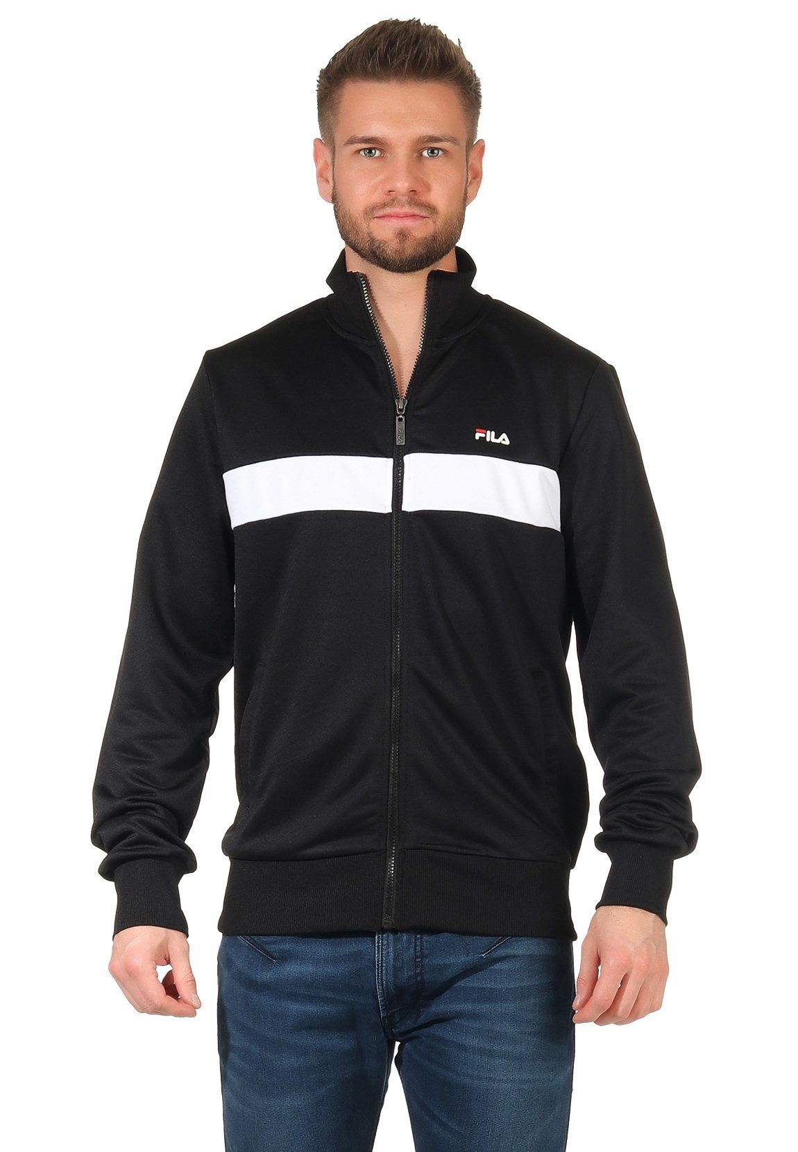 Fila Sweater »Fila Trainingsjacke Herren SANGA TRACK JACKET 687476  Schwarz/Weiß E09 Black-Bright White« online kaufen | OTTO