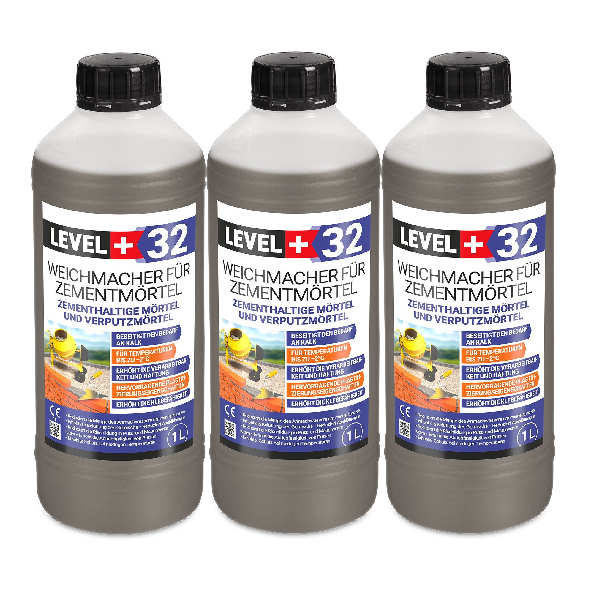 Level+ Конкретный LEVEL+ Weichmacher für Миномет Flüssig L+32 Ersetzt Kalk 3L 4.5