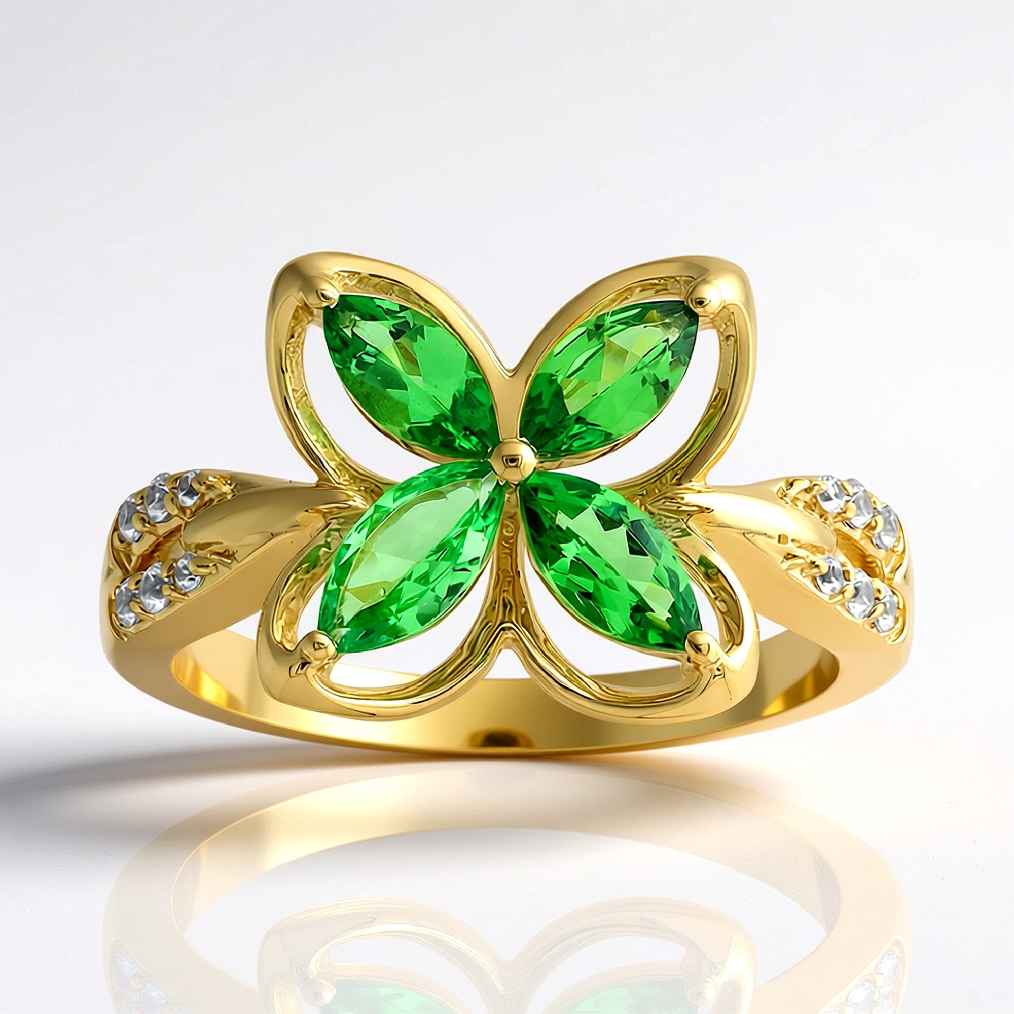 Cavill Goldring Kenianischer Tsavorit Goldring, 0,782 ct (1-tlg)