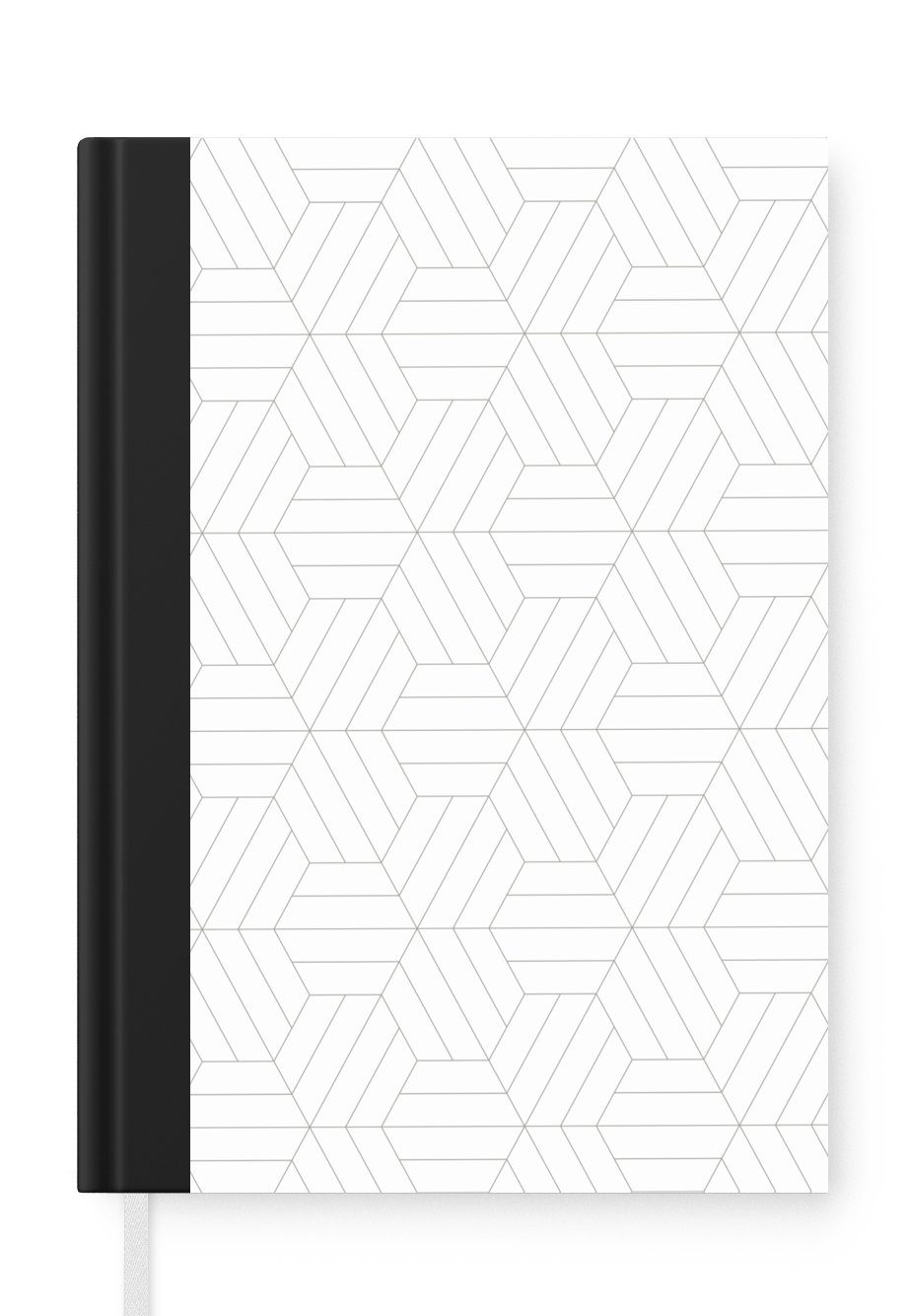 MuchoWow Notizheft, - Tagebuch, Schwarz Notizbuch - Muster Journal, Weiß, Seiten, Linie - Design A5, Merkzettel, - 98 Haushaltsbuch