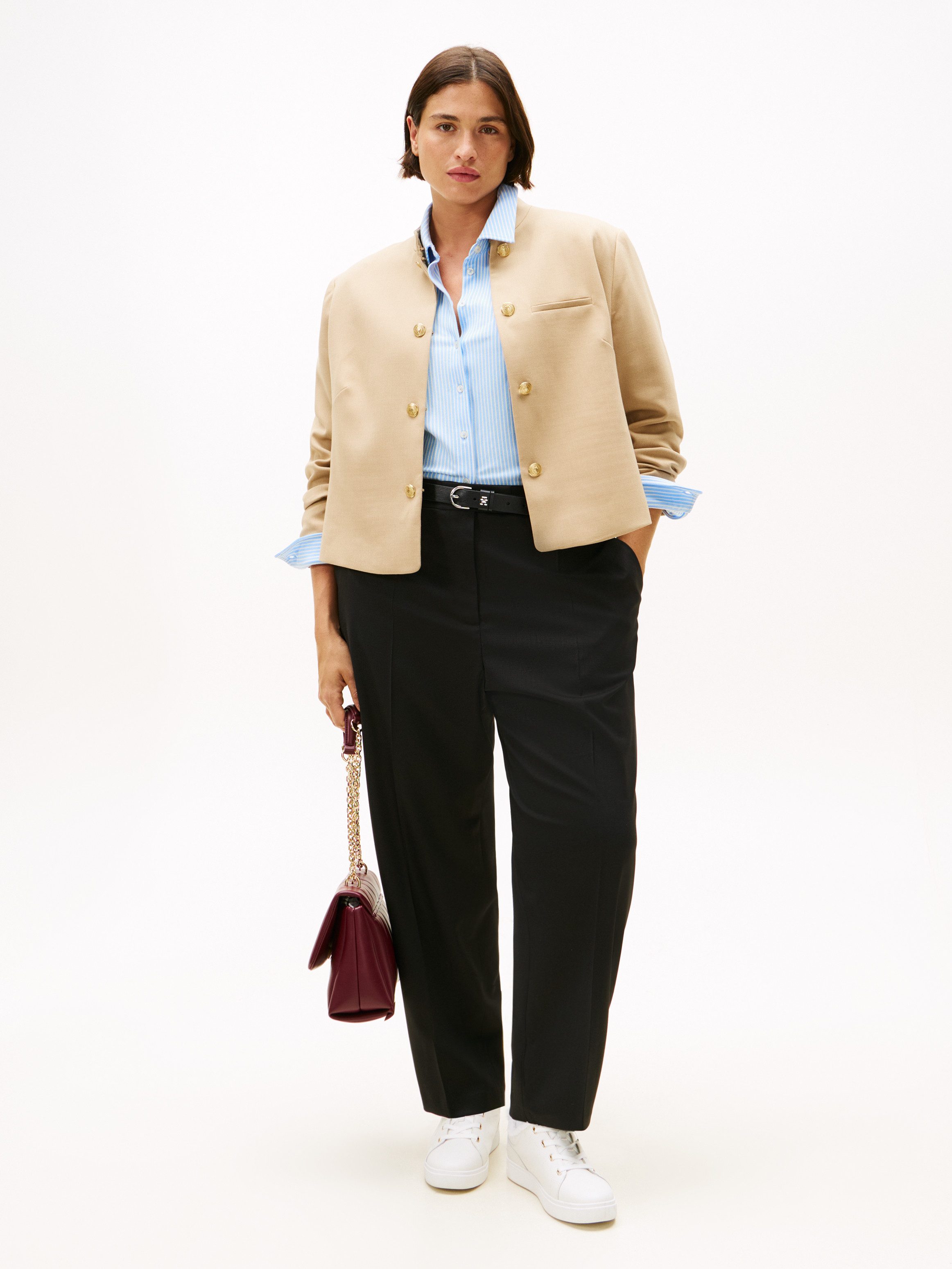Tommy Hilfiger Curve Anzughose CRV TIMELESS WOOL SLIM STRT PANT in großen Größen, mit Wolle