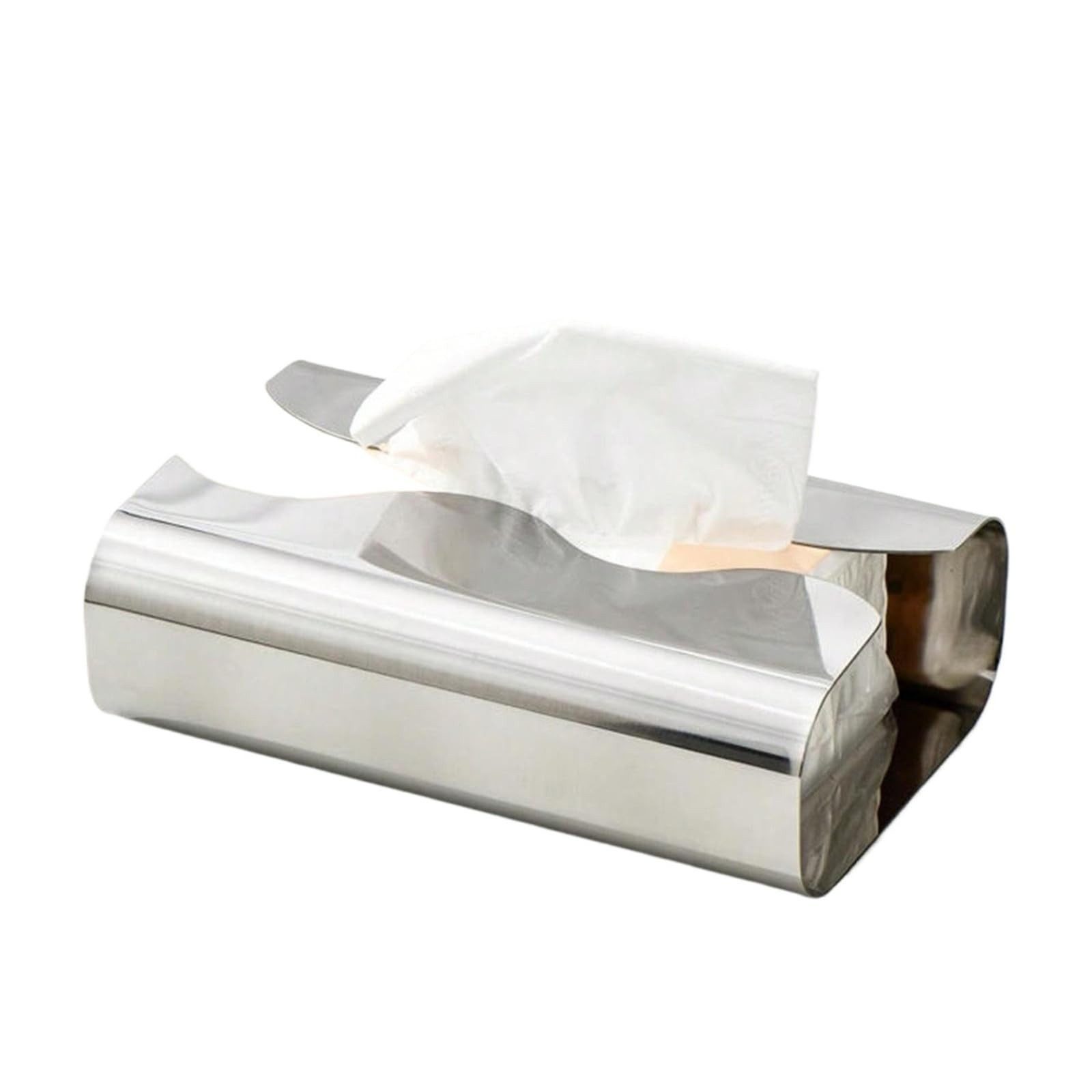 Papiertuchbox Tücherbox, Gebogene Tissue-Box aus Edelstahl, Kosmetiktücherbox