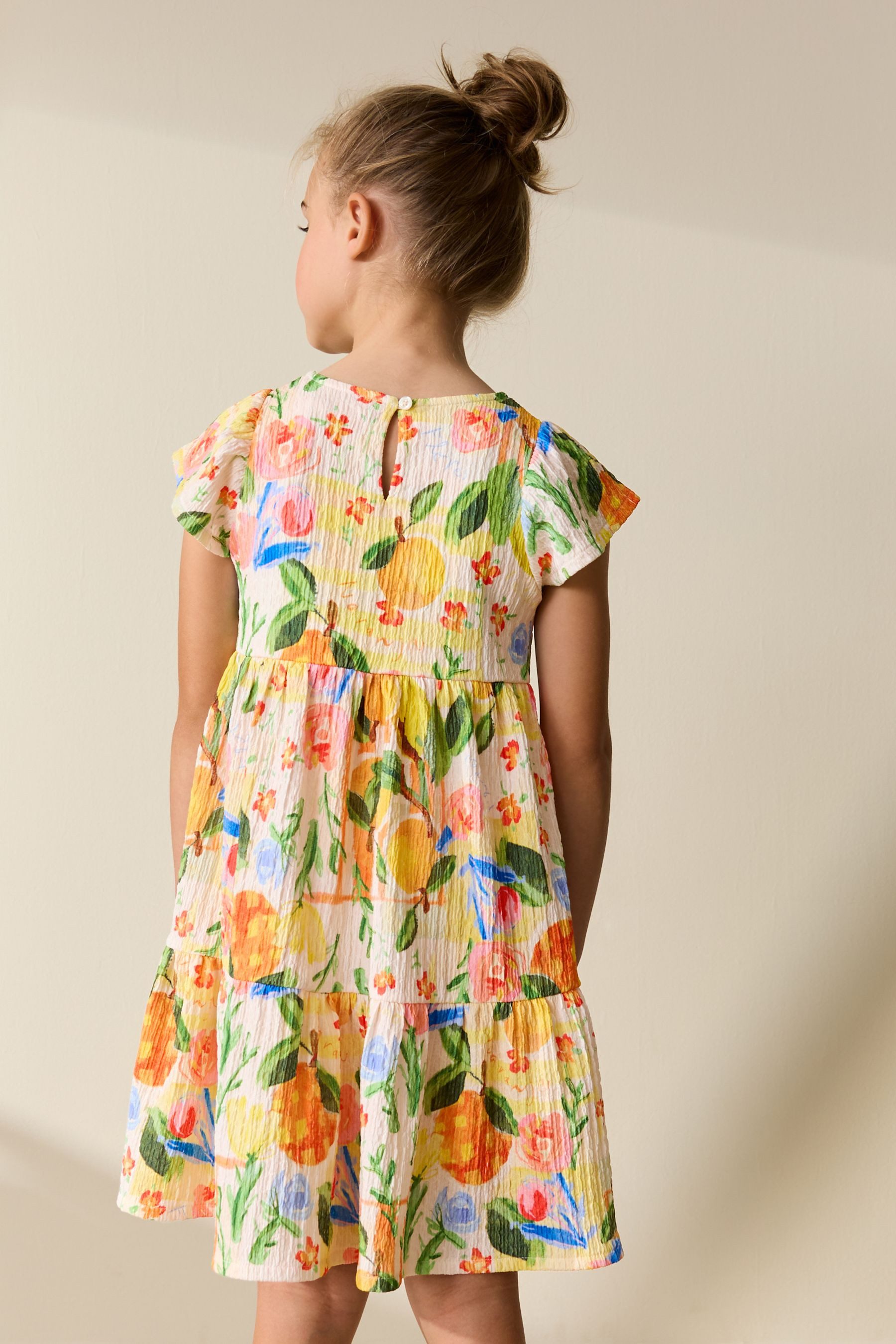 Next Jerseykleid Kleid in Knitteroptik mit Engelsärmeln (1-tlg)