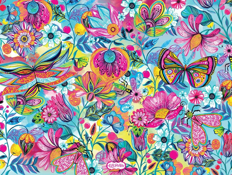 Bluebird Puzzle Puzzle Fleurs et Papillons, Puzzleteile