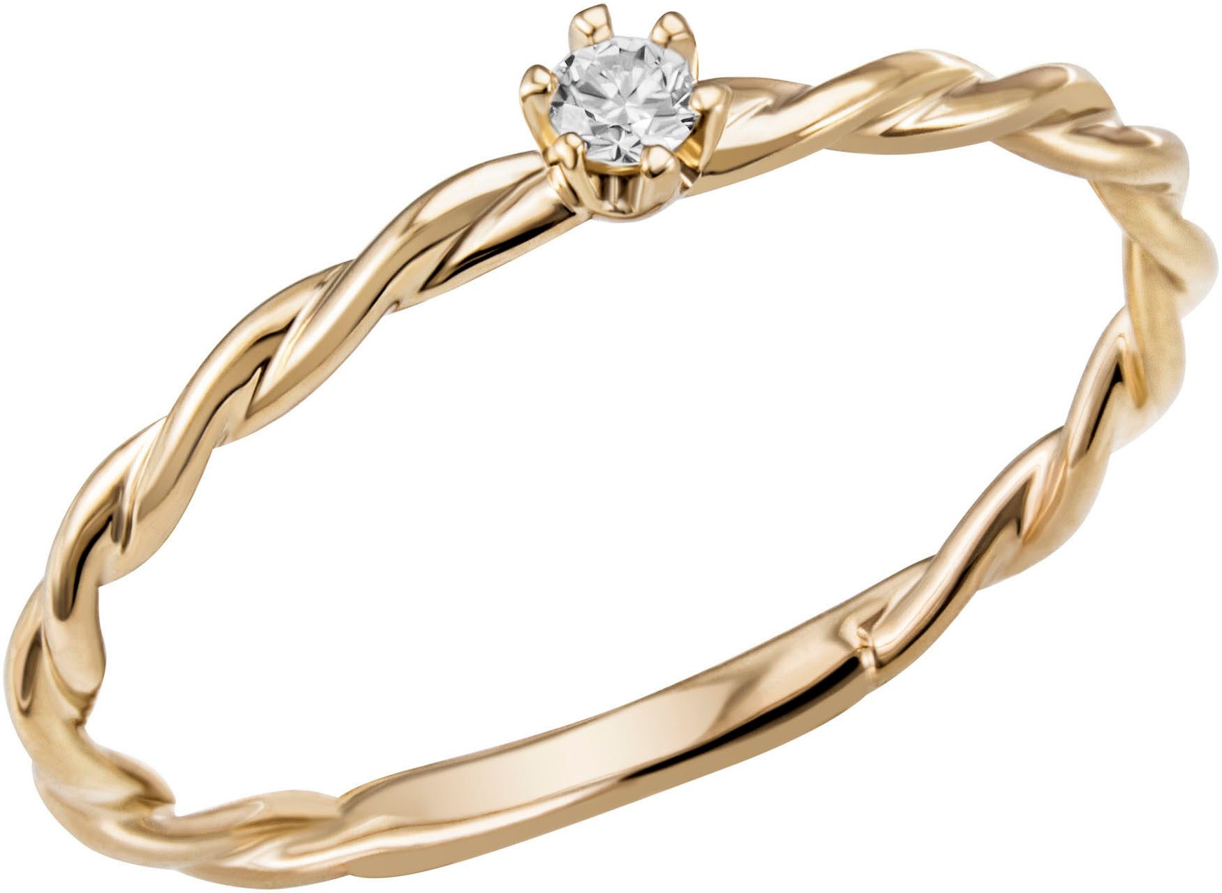 Firetti Fingerring Schmuck Geschenk Gold 585 Goldring Vorsteckring, mit Brillant