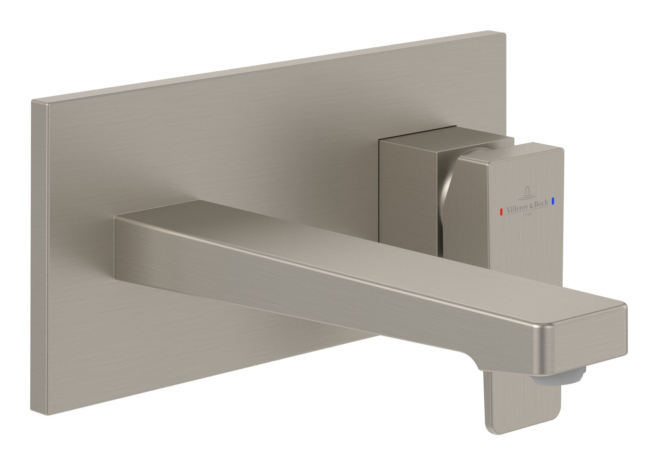 Villeroy & Boch Waschtischarmatur Architectura Square Mit Push-Open-Ablaufgarnitur, Wandmontage