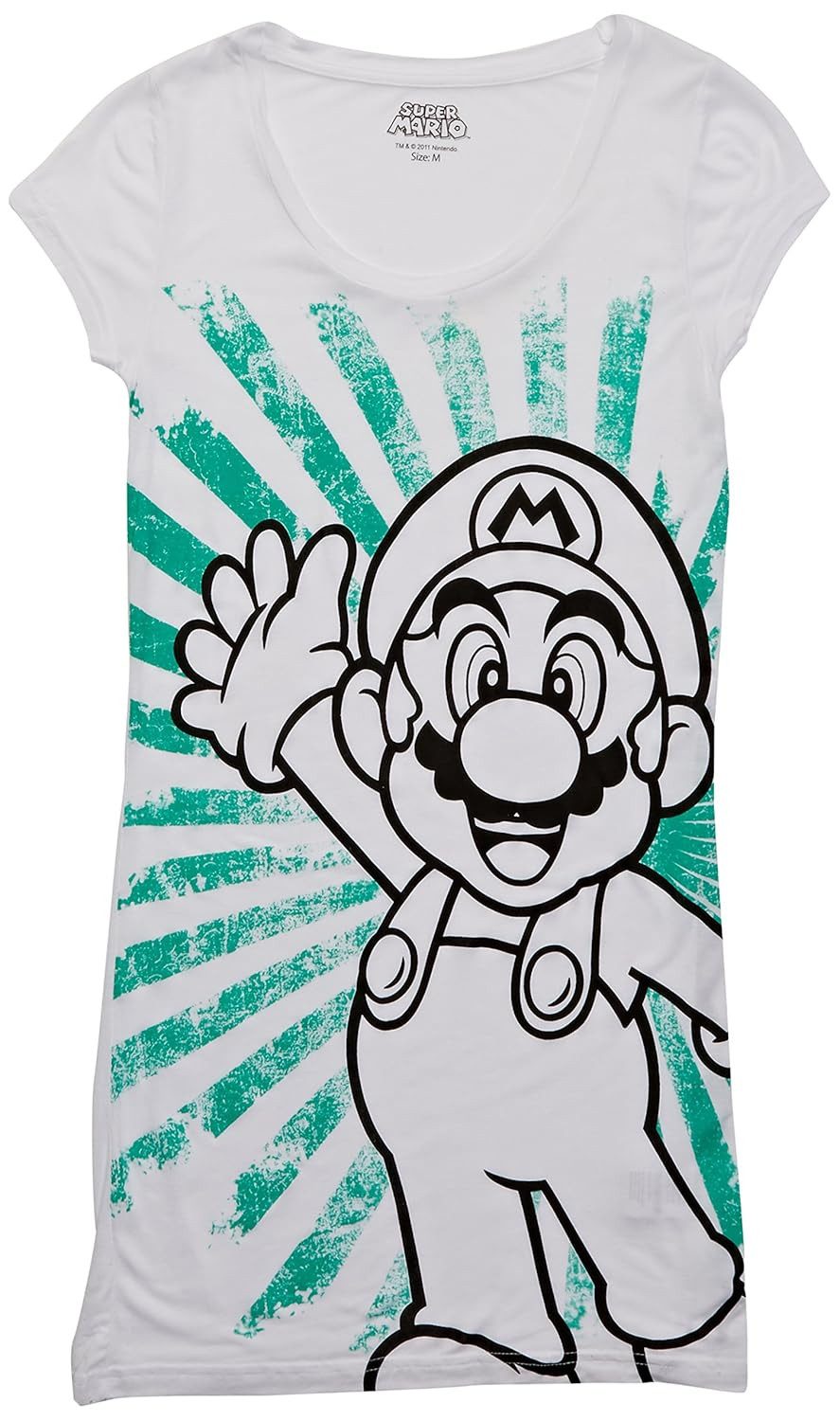 Super Mario T-Shirt SUPER MARIO Damen langes T-Shirt Longshirt Gr.M