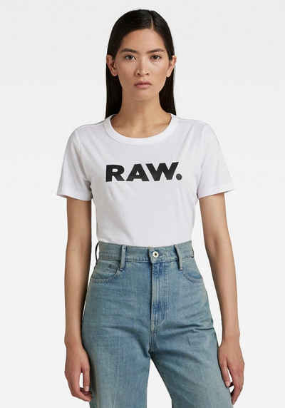 G-Star RAW Rundhalsshirt »RAW. Slim« mit Logo RAW Grafikprint vorne