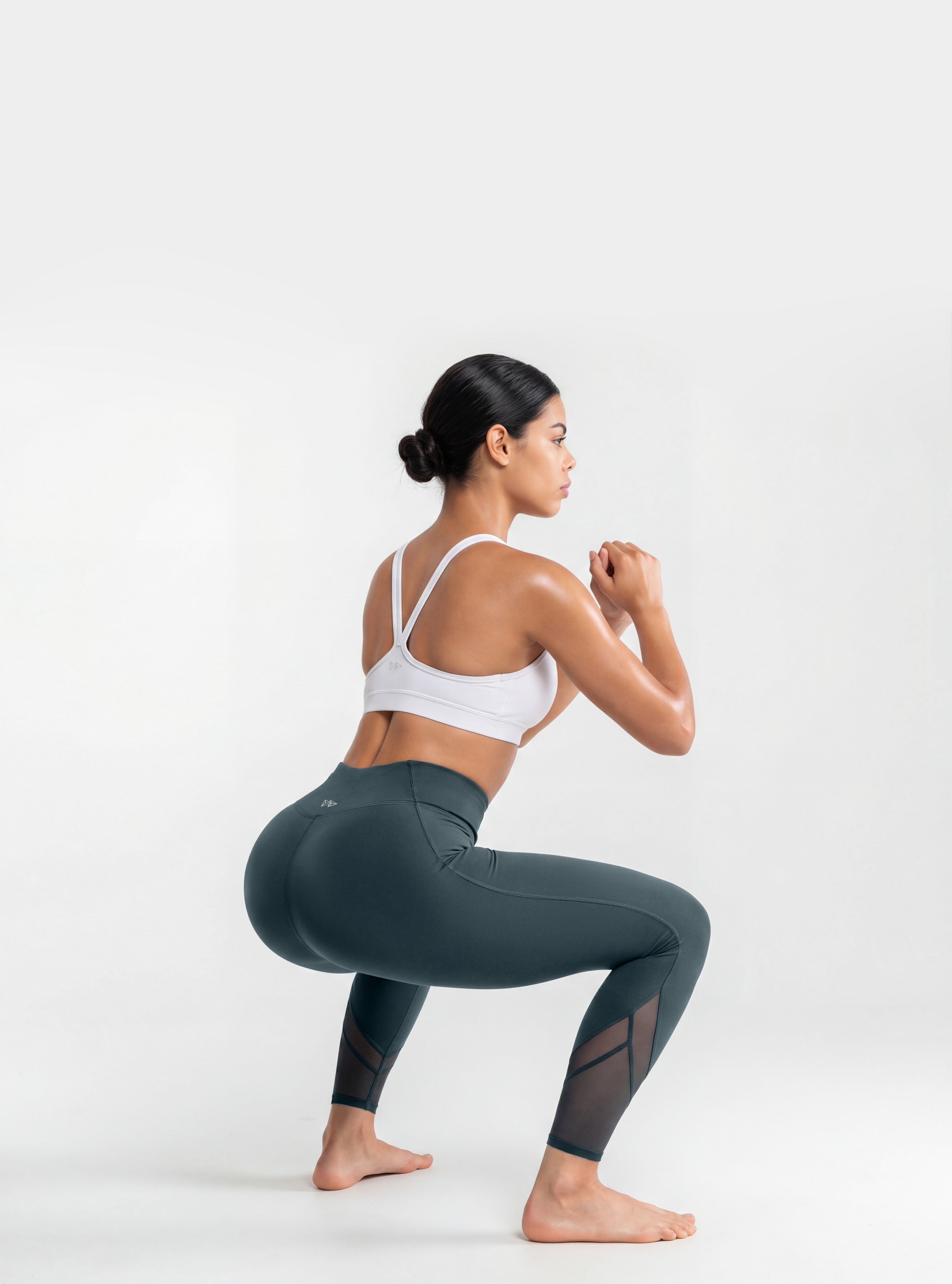 Yvette Leggings Damen Sporthose Lang mit Mesh Blickdicht Fitness, 192A02