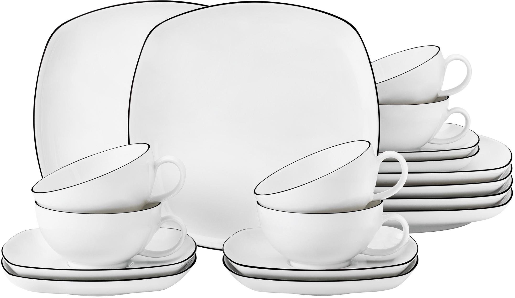 Neues Modell Seltmann Weiden Teeservice Geschirr-Set Lido Porzellan, ml, Personen Personen, Teile, 18 (18-tlg), 200 6 für 6