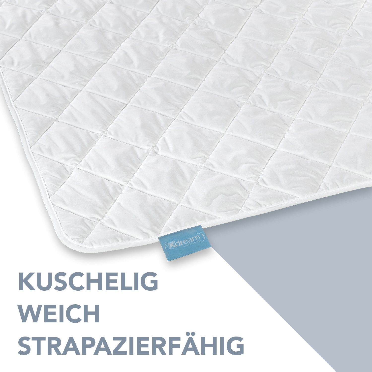 XDREAM Sommerbettdecke Pure, ultraleichtes und dünnes Steppbett, ideal für den Sommer, Füllung: Hohlfaser-Polyesterfüllung, Bezug: Polyester, allergikerfreundlich, atmungsaktiv, Sommerdecke 140x200 cm