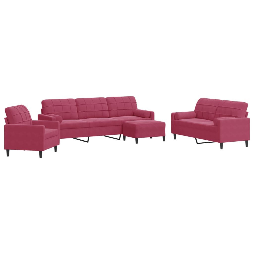 vidaXL Sofa 4-tlg. Sofagarnitur mit Kissen günstig online kaufen