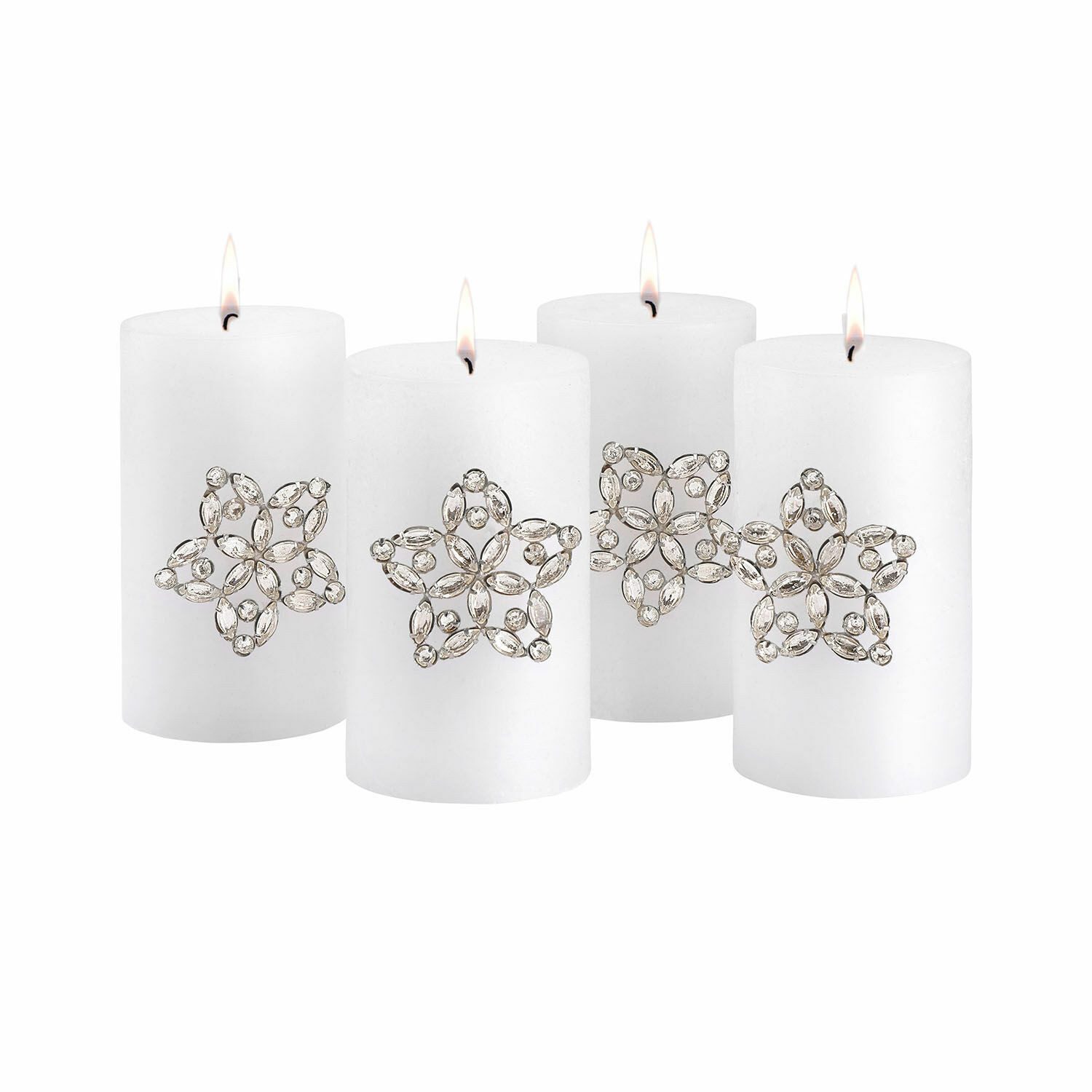 Mirabeau Stumpenkerze Deko-Pin 4er Set Custer silber (4er Set, 4er Set), none