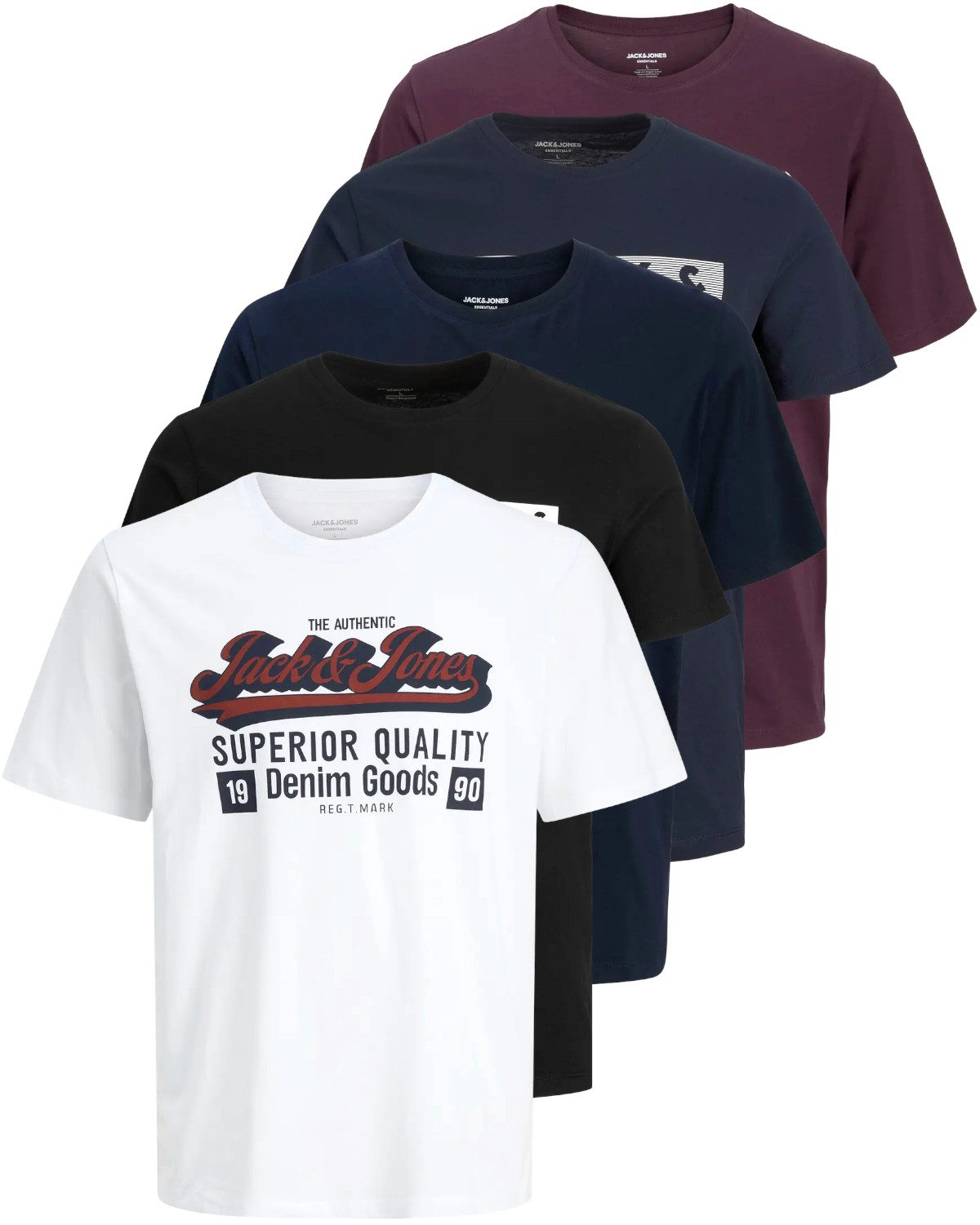 Jack & Jones PlusSize Print-Shirt Weites Shirt mit Printdruck (Spar-Set, 5e günstig online kaufen