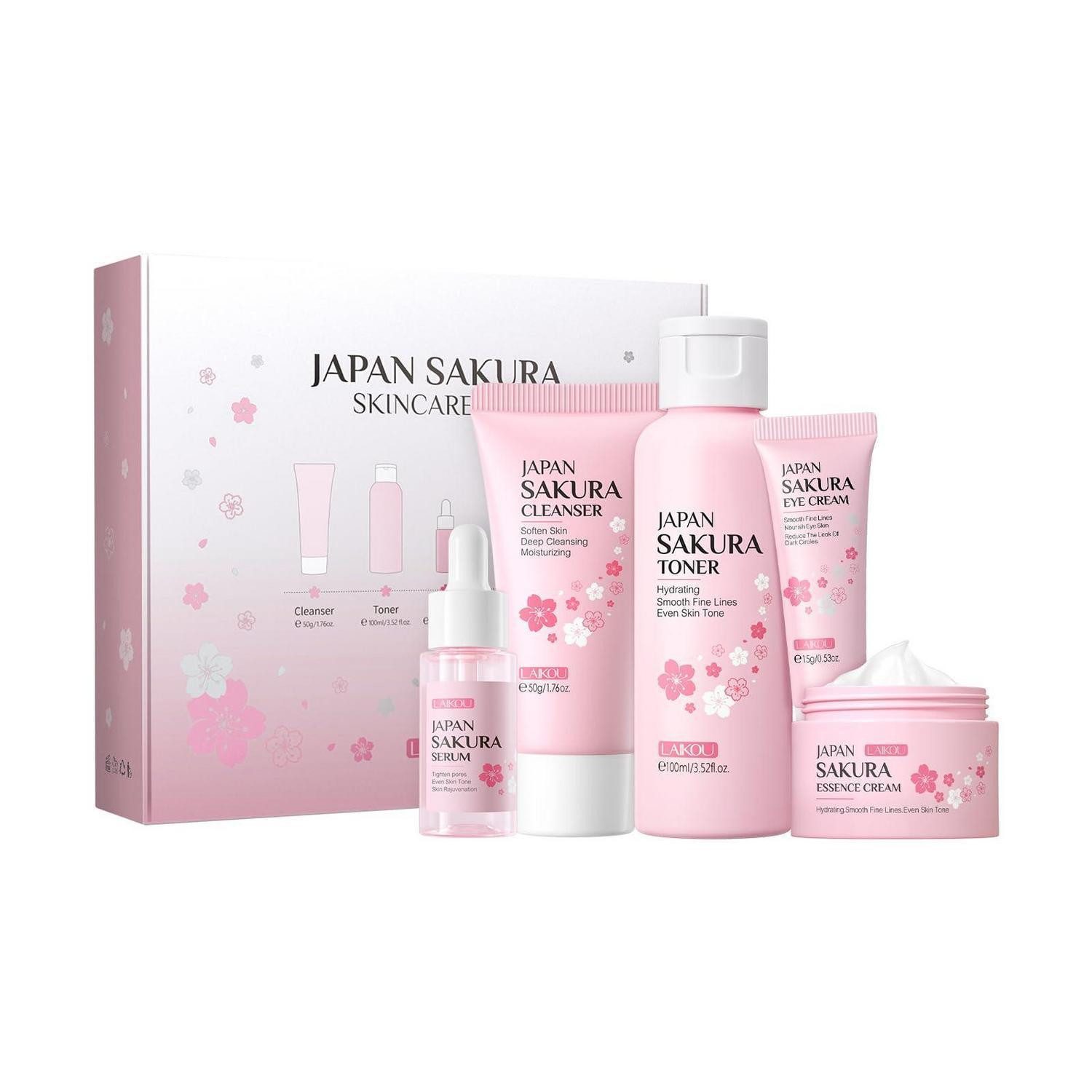 LuxusKollektion Pflege-Geschenkset Sakura Gesichtspflege Set 5-tlg Reisegröße