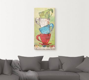 Artland Leinwandbild Komm zum Tee, Geschirr & Besteck (1 St), auf Keilrahmen gespannt