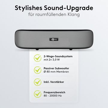 Goobay Soundbar Stereo Lautsprecher 2 Wege Lautsprecher Soundbar (Soundsystem mit passivem Subwoofer / Plug & Play)