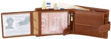 Jennifer Jones Geldbörse RFID echt Leder Portemonnaie Geldbörse Riegelbörsel Herren Querformat, RFID Schutz