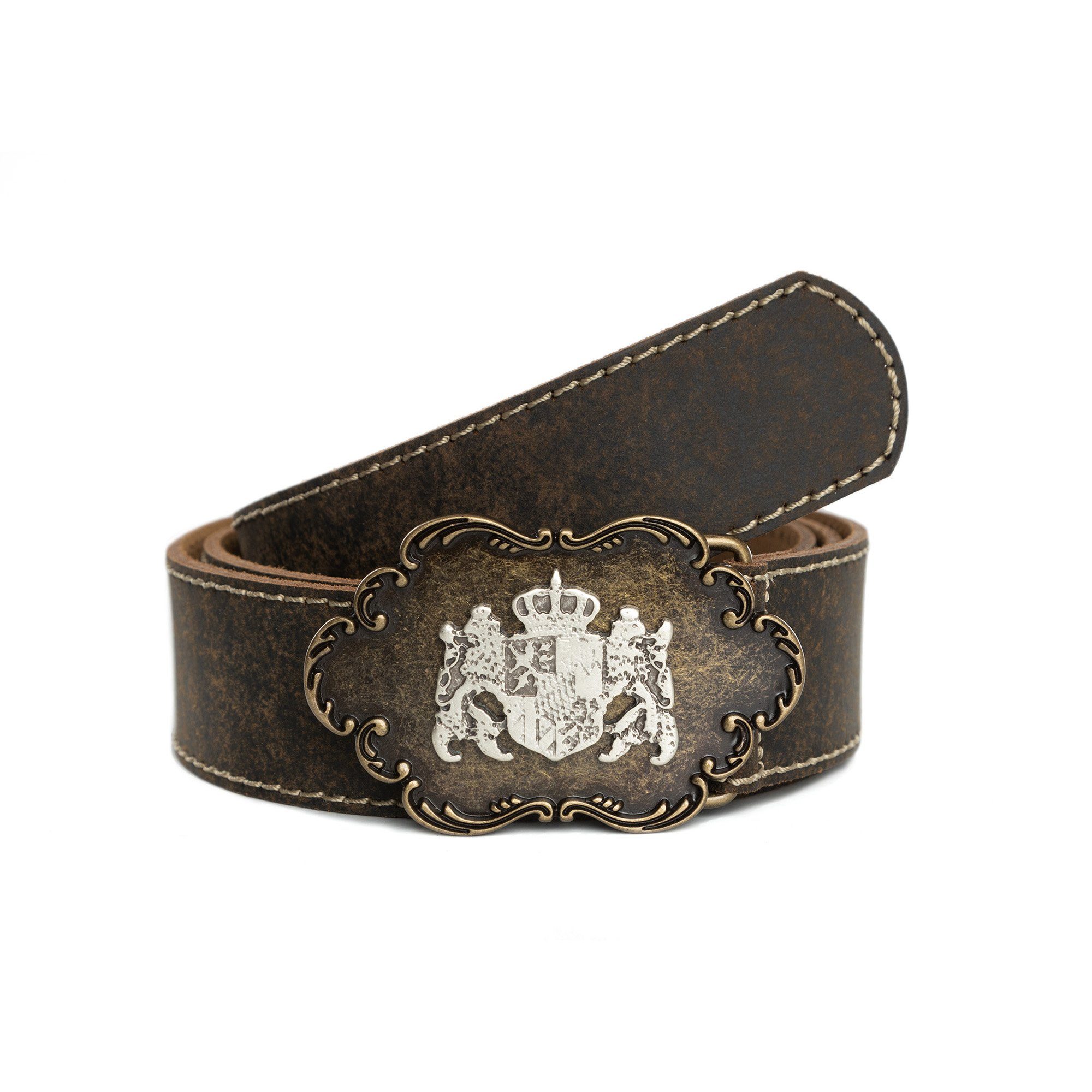 Der Trachtler Ledergürtel Trachtengürtel mit Bayernwappen MADE IN GERMANY