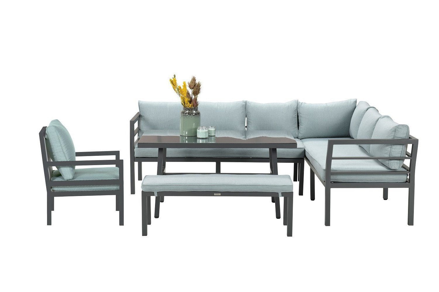 Garden Impressions Gartenlounge-Set Blakes XL rechts schwarz mint, Aluminium, Gartenmöbelset, Outdoor, inkl. Auflagen. Reduzierter Preis € 1.299,00. Unverbindliche Preisempfehlung € 1.699,95, (€ 1.299,00 pro 1 Stk)