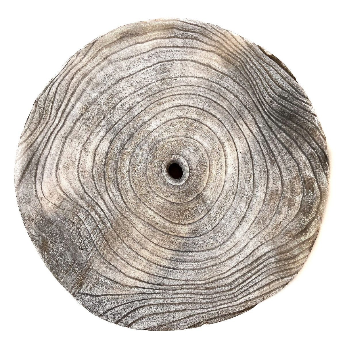 INNA-Glas Servierplatte Deko Holzscheibe Jessalyn, grau, Ø38-40cm, Holz