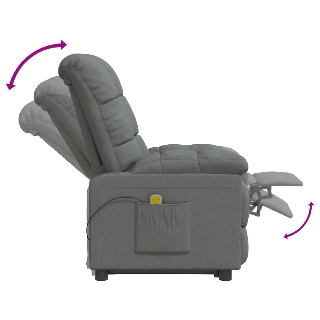 DOTMALL Massagesessel Fernsehsessel Mit Seitentasche, Liegefunktion,Vibration,für Wohnzimmer Dunkelgrau