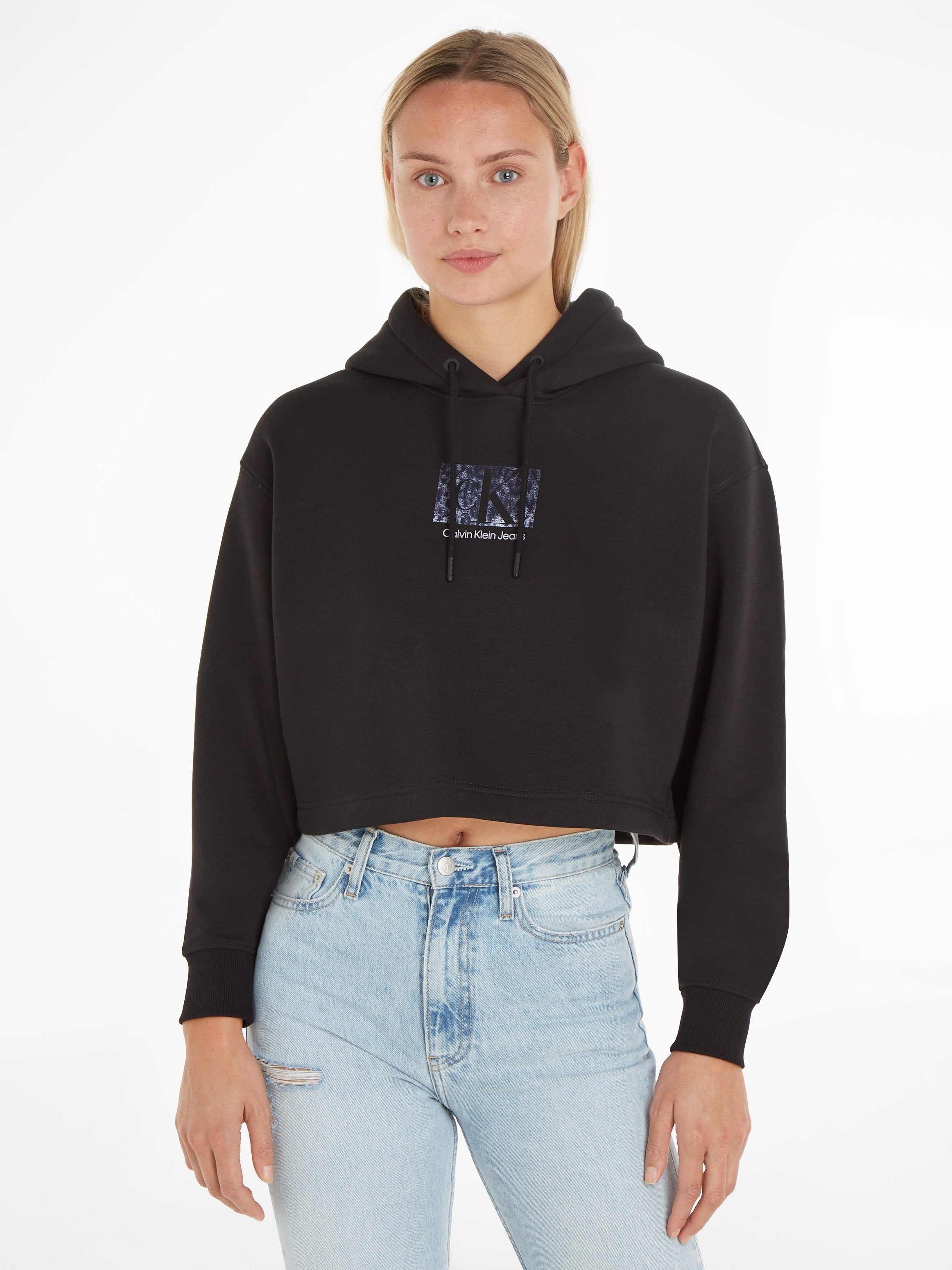 Calvin Klein Jeans Kapuzensweatshirt PRINTED BOX CROPPED HOODIE