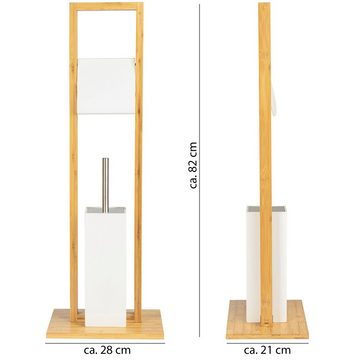 ONVAYA WC-Garnitur Bambus, Toilettenbürste, Toilettenpapierhalter stehend