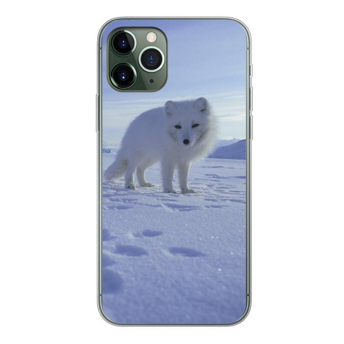MuchoWow Handyhülle Fuchs - Schnee - Berge Handyhülle Apple iPhone 11 Pro Smartphone-Bumper Print Handy