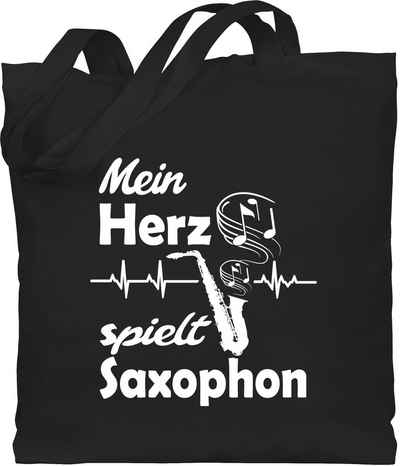 Shirtracer Umhängetasche Mein Herz spielt Saxophon, Musik Instrument Zubehör