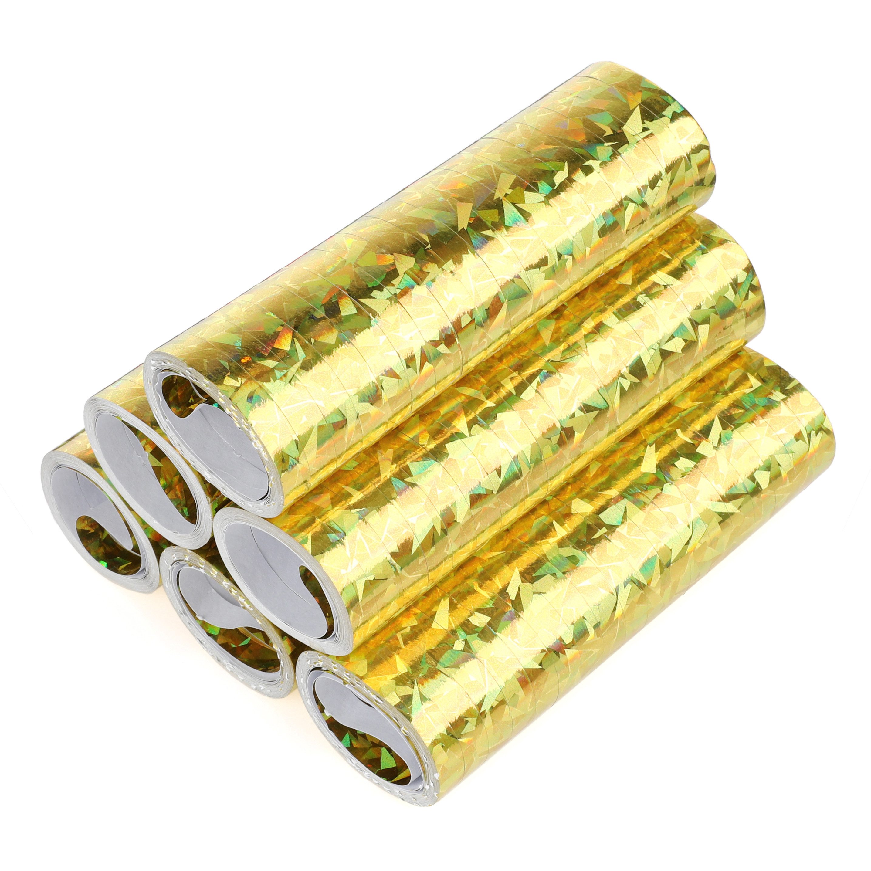 KarneLux Luftschlange Deko Luftschlangen, Glitzer Metallic 6er Pack