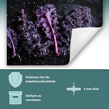 Decorwelt Herd-Abdeckplatte Herdabdeckplatte Kunststoff Aufrollbare Matte Küche Essen Violett, (30x52, 1 tlg), für alle Herdarten excl. Gasherde