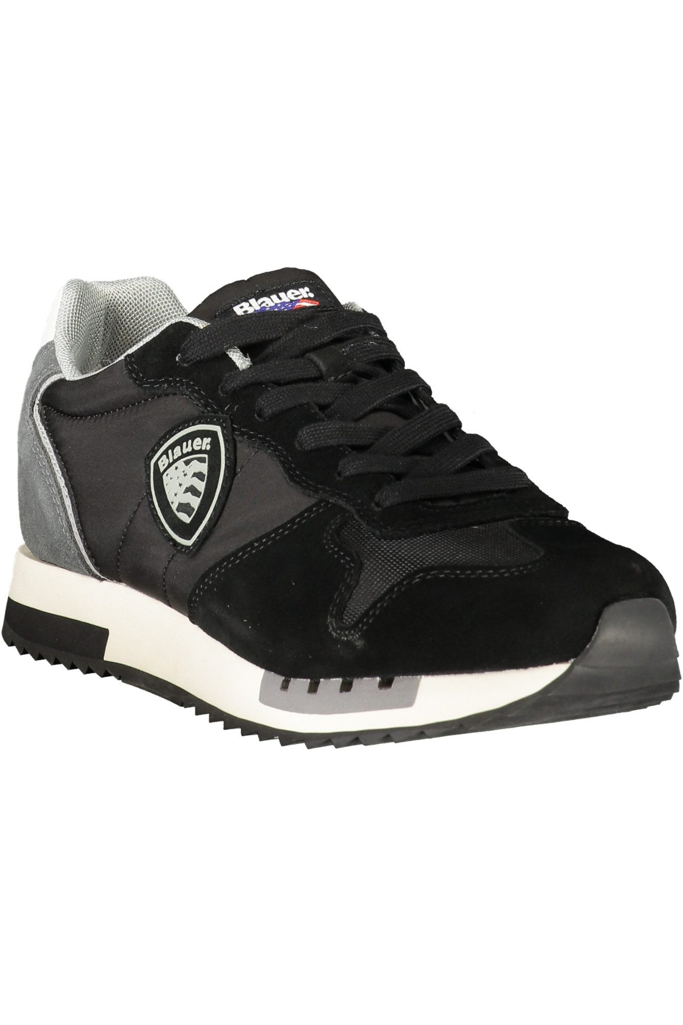 Blauer Sneaker Herrensportschuh Schwarz: Kontrastdetails &