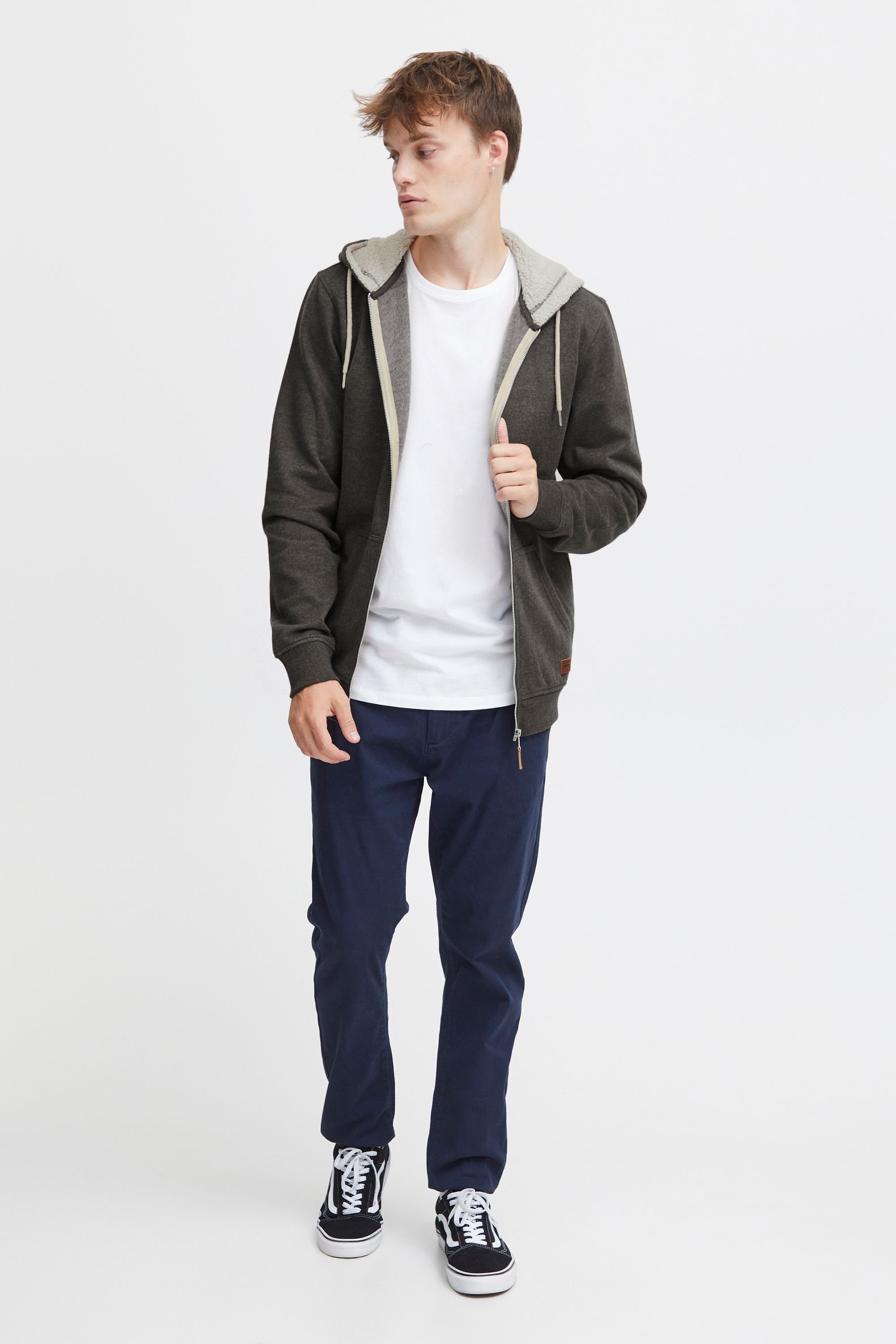 Blend Kapuzenpullover BHHulker Sweatshirtjacke mit Teddyeinsatz in der Kapuze