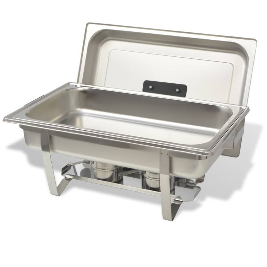 vidaXL Speisenwärmer Chafing Dish Set 3-tlg Edelstahl Buffet Behälter Warmhalte Stövchen