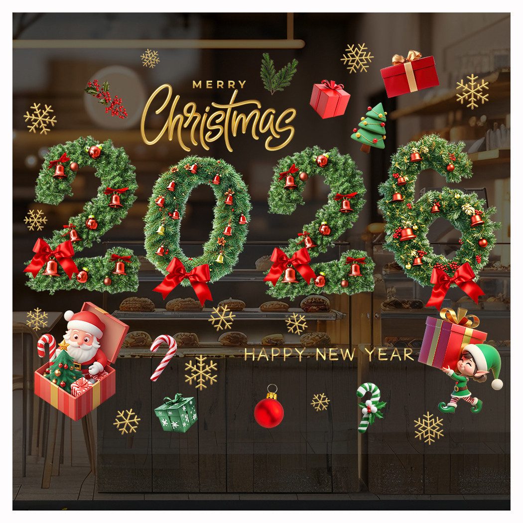 Coonoor Fenstersticker Weihnachtsfensterdekoration, statische Fensteraufkle günstig online kaufen