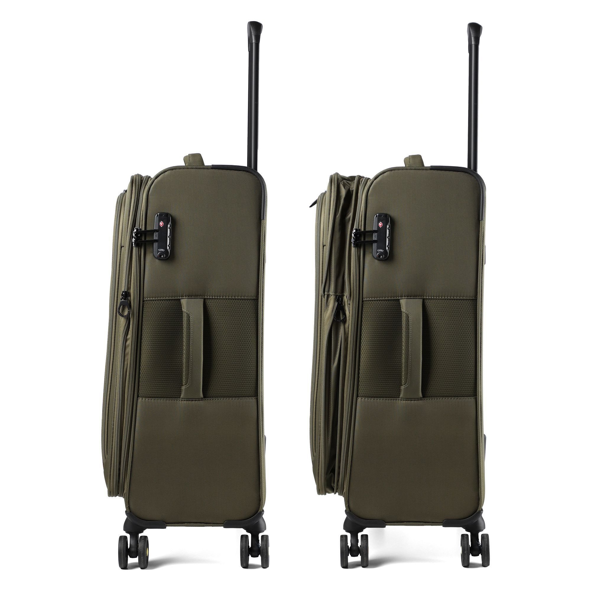 D&N Trolleyset Travel Line, 4 Rollen, (3-teilig, 3 tlg), Nylon