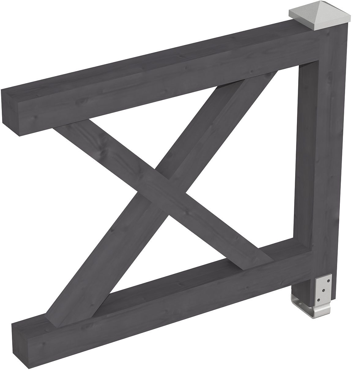 Skanholz Brüstungsgeländer Andreaskreuz, 108 cm Länge, 84 cm Höhe, mit 1 Pfosten