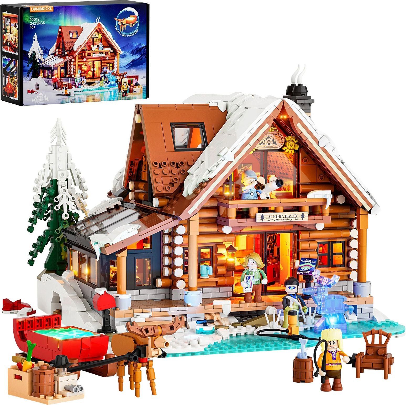 Lumibricks Lumibricks Aurora-Hütte 2425 Teile mit LED Konstruktions-Spielset