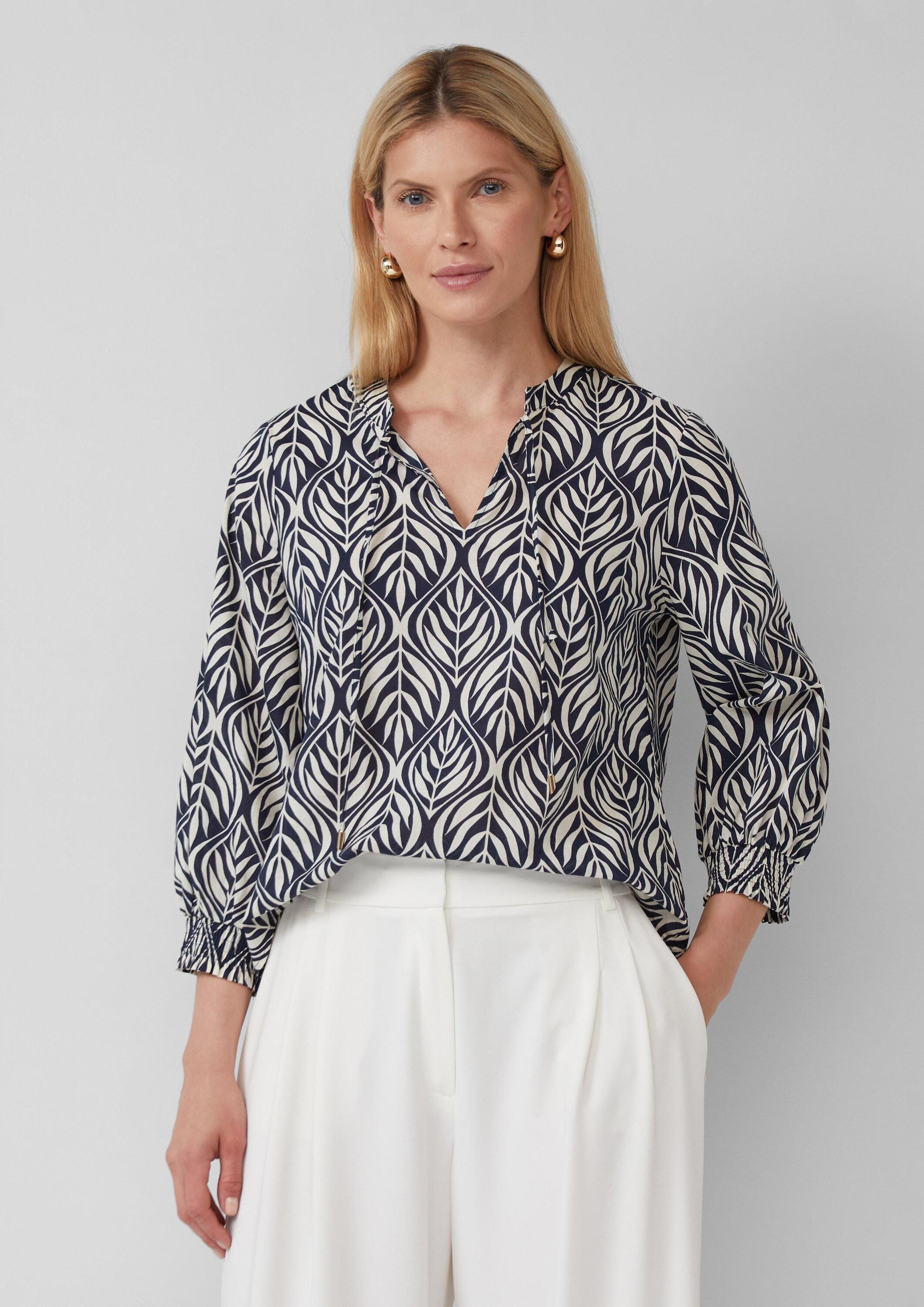 s.Oliver Kurzarmbluse Bluse Tunikabluse mit 3/4-Ärmeln und All-over-Print günstig online kaufen