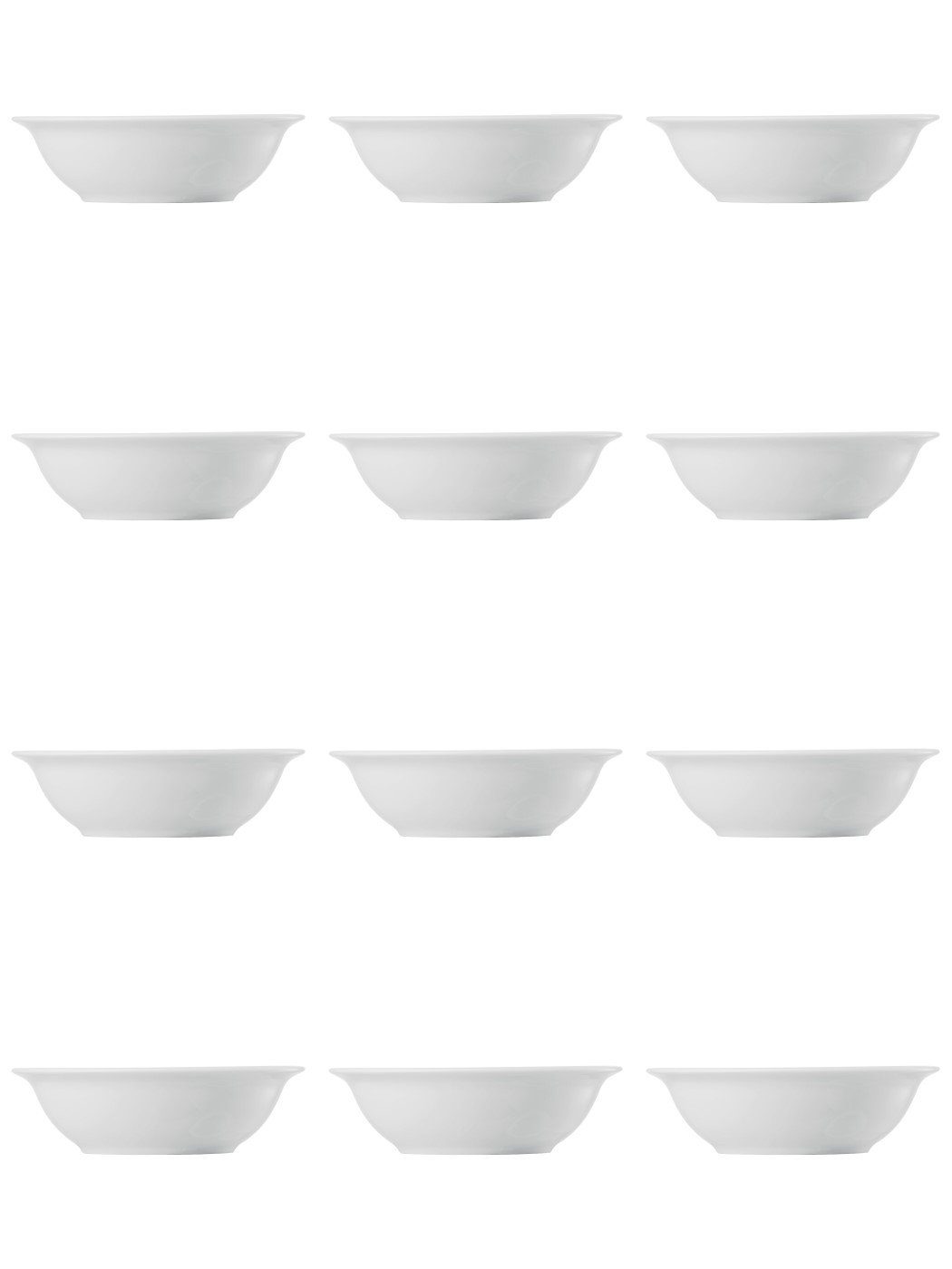 Thomas Porzellan Müslischale Bowl 17 cm - TREND Weiß - 12 Stück, Porzellan, (Posten-Set, Mehrfach-Set, Postenartikel, 12-tlg), Porzellan, spülmaschinenfest und mikrowellengeeignet