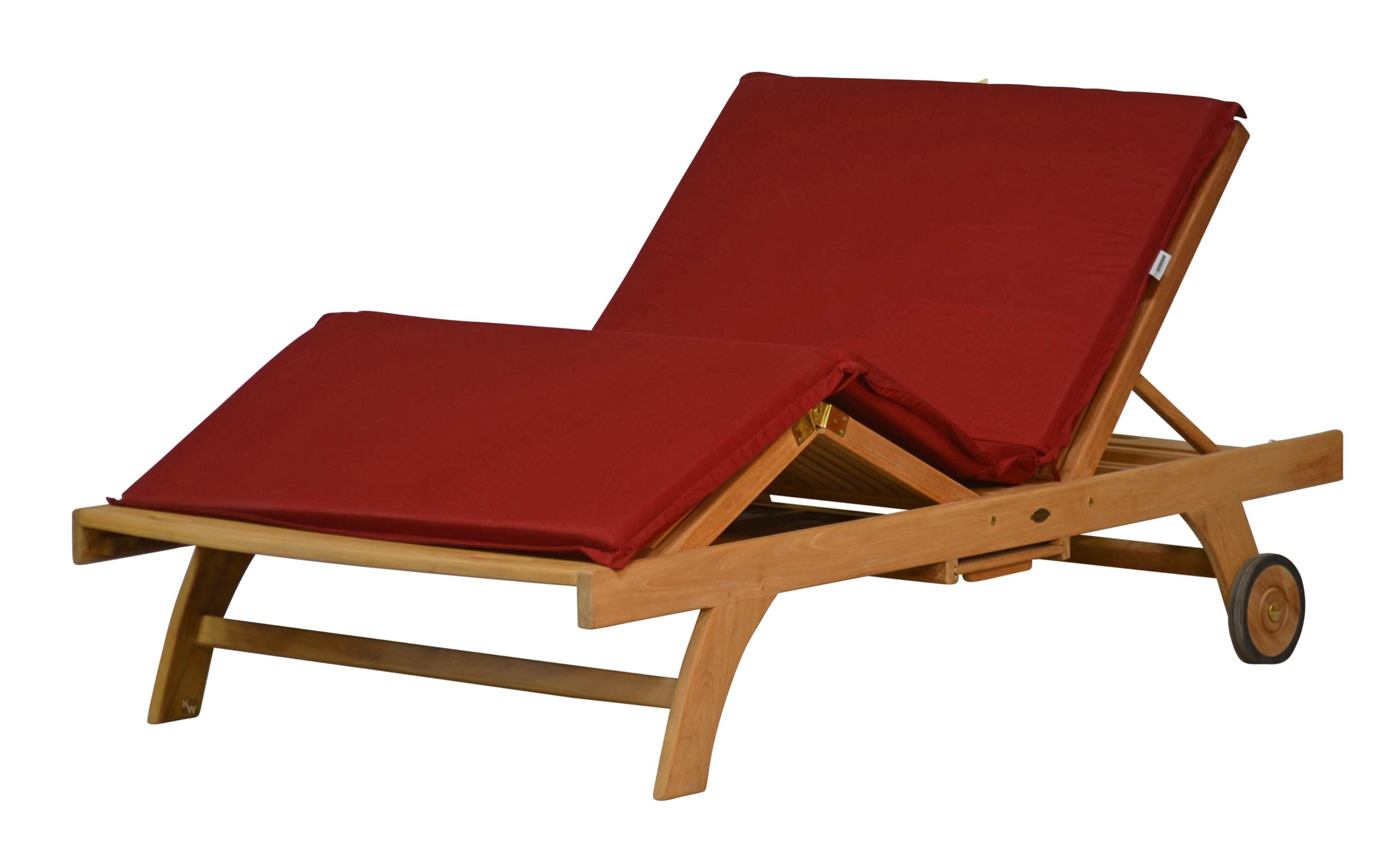 Kai Wiechmann Liegenauflage Auflage Gartenliege 105 x 195 cm als Polster für Doppelliege, extra breites Liegenpolster waschbar und UV-stabil
